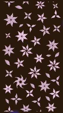 Kahverengi renklere karalama yapan çiçek desenli çizim. Raster illüstrasyonu.