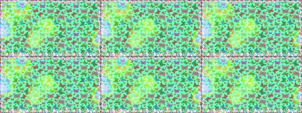 Raster illüstrasyonu. Korunmak için vahşi yaşam böcekleri için arka plan. Güzel, pürüzsüz kelebek yineleme dokusu kontrastlı sırt katmanında izole edilmiş. Doğa kelebeği temayı mavi ve yeşil renklerle tekrarlar.