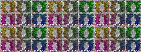 Arkaplan dokusu, duvar kağıdı, yeşil renkli çiçek teması. Kabile sanatı boho baskısı, klasik çiçek arkaplanı. Soyut etnik raster pürüzsüz desen.