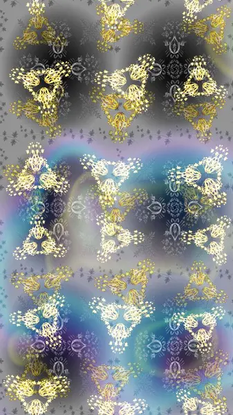 Raster illüstrasyonu. Folk Style. Stilize Çiçekler. Kumaş veya Duvar Kağıdı Tasarımı. Tekstil için Lacy Fashion Print. Mandalas 'ın dekoratif dokusu. Dantelli Kar Tanelerinin Etkisi.