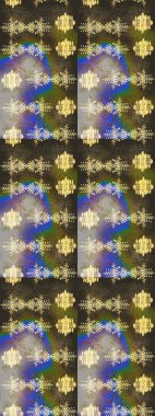 Kar tanelerinin soyut arkaplanı olan şirin bir Noel arkaplanı. Gri, kahverengi ve yeşil kar taneleri. Raster illüstrasyonu. Renkler. Noel ve Yeni Yıl moda baskıları için tatil tasarımı.