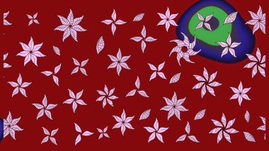 Sevimli küçük çiçek desenle. Raster resim. Çiçek desenli çiçek ve yaprakları ile.