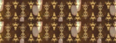 Yüzey için tekrarlanan doku, ambalaj kağıdı, kahverengi, bej ve nötr renkler. Raster illüstrasyonu. Kış kar tanesi, raster arka plan. Renkli arka planda izole edilmiş güzel kar taneleri.