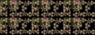 Siyah renkte manzaralı çiçek deseni. Çiçek kompozisyonu, el boyası, hassas şablon. Üst manzara, yumuşak stil. Sevgililer günü ve tebrik kartı konsepti için şık bir davet.