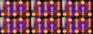 Noel ve yeni yıl moda baskıları için tatil tasarımı. Kahverengi, mor ve kırmızı renkler. Raster illüstrasyonu. Kar tanelerinin soyut arkaplanlı Noel deseni.