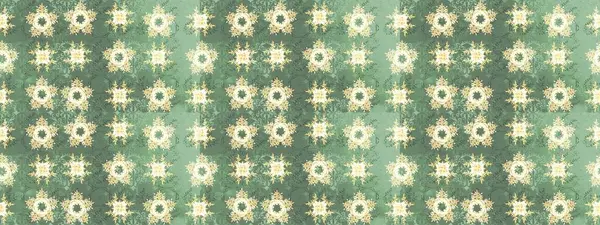 Yeşil ve nötr renklerde kar tanelerinden oluşan kış deseni. Düz yatıyordu. Raster illüstrasyonu. Kış konsepti.