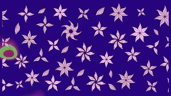 Mavi renkli Asya tekstili. Suluboya çiçekli çiçek deseni. Raster illüstrasyonu.