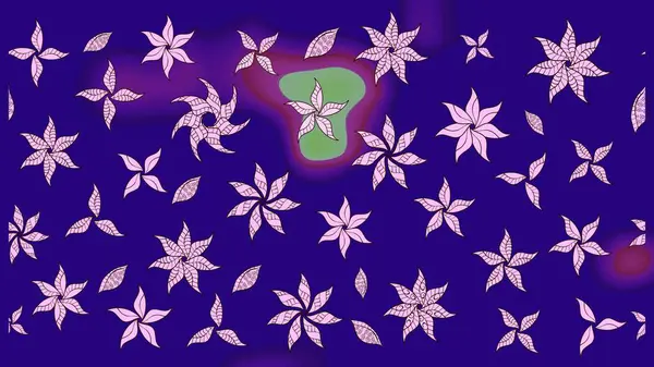 Düz Çiçek Elementleri Tasarımı. Raster illüstrasyonundaki çiçek desenli çizim. Süslü kumaş deseni. Renkli Bahar Teması çizim şablonu.