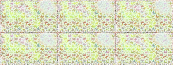 Raster illüstrasyonu. Tarafsız ve bej renklerde güzel renkli kelebekler. Kusursuz desen. Kumaş, tekstil, baskı ve davet için arkaplan.