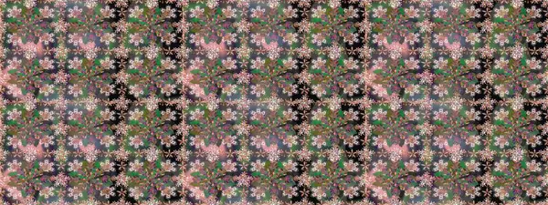 Halk tarzı. Moda baskıları için zarif bir şablon. Parlak renkli çiçekleri ve yeşil renkli yaprakları olan kusursuz çiçek desenleri. Modern çiçek arkaplanı.