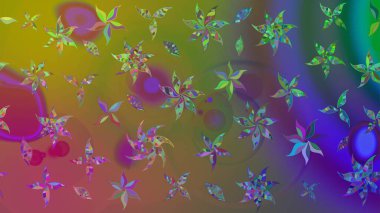 Klasik taslak çizimi. Raster çiçek izi. Çiçek yeşili çizim deseni.