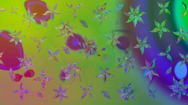 Raster illüstrasyonu. Moda arka planında parlak buketler. Kumaş, duvar kağıdı ve kağıt üzerine baskı yapmak için gelişen arka plan. Eski usul küçük çiçekli şirin bir eskiz deseni..