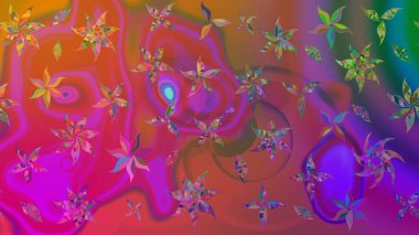Mor renkli vadi çiçekleri. Raster çiçek desenleri çiziyor..