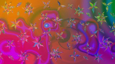 Mor renkli çiçekler. Çiçekli çiçek deseni, suluboya. Düz Çiçek Elementleri Tasarımı. Renkli Bahar Teması eskiz kalıbı. Raster illüstrasyonu.