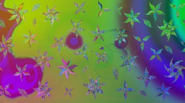 Çiçek yeşili eskiz deseni. Raster çiçek izi. Raster Yumuşak kumaş deseni. Klasik taslak çizimi.