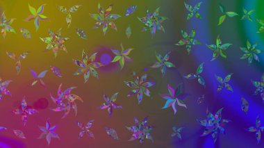 Renkli Bahar Teması eskiz kalıbı. Çiçek deseni. Düz Çiçek Elementleri Tasarımı. Raster çizimi. Güzel kumaş deseni..