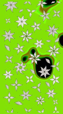 Soyut çiçek çizim kalıbı arka planı. Küçük çiçekteki sevimli çiçek deseni. Raster deseni. Raster illüstrasyonu. Yeşil renklerde.