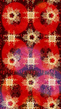 Raster portakalı, kırmızı ve kahverengi kar tanelerinden izole edilmiş. Kar taneleri koleksiyonu. Raster illüstrasyonu. Güzel kış süsleri..