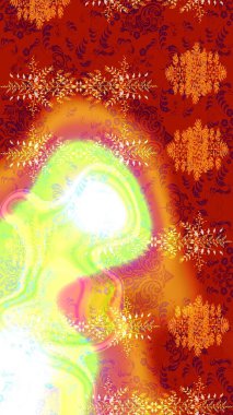 Güzel dekorasyon. Kışın sembolü. Kırmızı, turuncu ve sarı renklerde ayrık suluboya kar taneleri. İllüstrasyon kar tanesi.