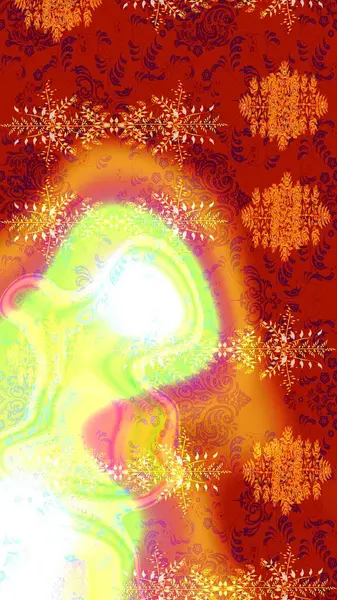 Güzel dekorasyon. Kışın sembolü. Kırmızı, turuncu ve sarı renklerde ayrık suluboya kar taneleri. İllüstrasyon kar tanesi.