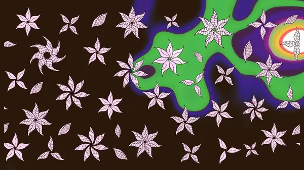 Hediye ambalaj kağıdı, tebrik kartları, posterler ve pankart tasarımı. Raster düz çiçek çizim deseni. Kahverengi renkte çiçekler.