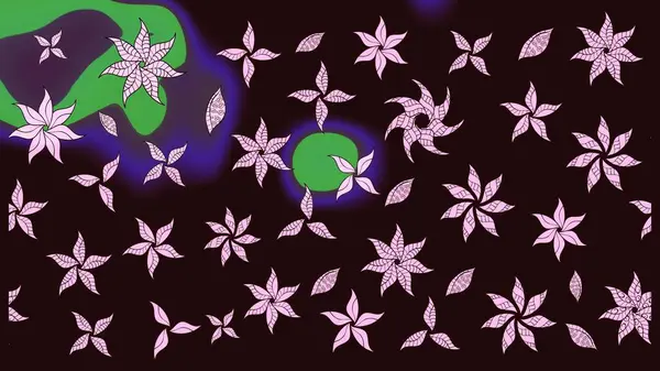 Davetiye ve kartpostal tasarımı için dekoratif çiçek unsurları. Yapraklı çizim şekli. Şirin, zarif çiçekler Raster illüstrasyonu. Tekstil için figür. Poster veya kapak için arkaplan.