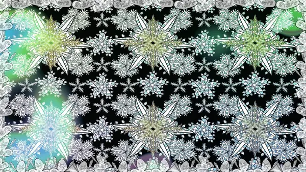 Tarafsız renklerde Asya tekstil tarzında. Raster illüstrasyonu. Kusursuz çiçek deseni.