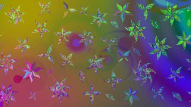 Çiçekli yumuşak bir eskiz şekli. Raster illüstrasyonu. Yumuşak, yeşil renkli bahar çiçekleri. Raster çiçekleri klasik tarzda resmedilir..