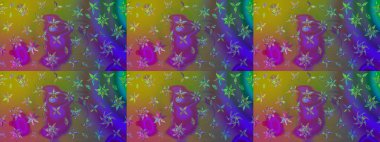 Raster illüstrasyonu. Renkli Bahar Teması eskiz kalıbı. Karalama çiçeği. Düz Çiçek Elementleri Tasarımı. Zentangle soyut çiçekleri. Şirin kumaş deseni.