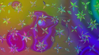 Tekrarlayan çiçek arkaplanı, zarif yeşil çiçek duvar kağıdı. Yeşil renkler üzerine çiçek desenli çizimler, el yapımı papatyalar, papatyalar..