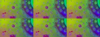 Arkaplan dokusu, duvar kağıdı, yeşil renkli çiçek teması. Soyut etnik raster çizim kalıbı. Kabile sanatı boho baskısı, klasik çiçek arkaplanı.