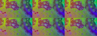 Yeşil renkli çiçekler. Raster düz çiçek çizim deseni. Tasarım hediye paketi, tebrik kartları, posterler ve afiş tasarımı.