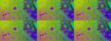 Çizim çiçek deseni duvar kâğıdı olarak kullanılabilir. Raster illüstrasyonu. Yeşil renkte çiçekler.