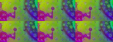 Güzel kumaş deseni. Renkli Bahar Teması eskiz kalıbı. Raster illüstrasyonundaki çiçek desenli çizim. Düz Çiçek Elementleri Tasarımı.