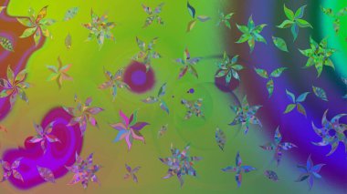 Raster illüstrasyonu. Tekstil veya kitap kapakları, imalat, duvar kağıtları, baskı, hediye paketi ve yapıştırma kitabı için çiçek eskizi geçmişi. Küçük ölçekli çiçeklerdeki basit sevimli desen.