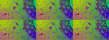 Çiçek tasarımı için inanılmaz bir kolaj cenneti tarzı. Çiçekli zambakların eskiz geçmişi. Parlak çiçekli kolaj çiçekleri yeşil.