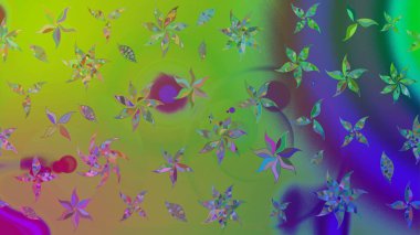 Şirin çiçekler. Raster Moda kumaş deseni. Çizgi çizimi deseni.