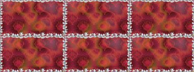 Kırmızı renklerde. Çiçek. Kusursuz dekoratif arka plan, çiçek mandala. Raster illüstrasyonu.