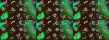 Bokeh kahverengisi, yeşili, grisi ve kar taneleri olan dekoratif Noel arkaplanı. Raster illüstrasyonu.