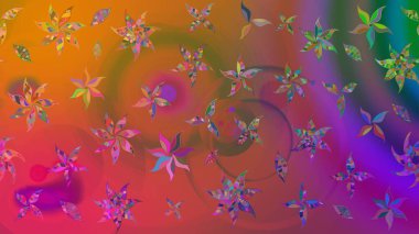 Raster illüstrasyonu. Eskiz tarzı kahverengi renklerde. El yapımı çiçek ve bitki koleksiyonu. Raster illüstrasyonu. Şirin karalamalı çiçek deseni çiz..