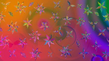 Vadinin pembe renkli çiçekleri. Çiçekler. Soyut etnik raster çizim kalıbı.