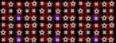 Yeni yıl kar tanesi. Güzel soyut kar taneleri raster tasarımı. Düz kar karalama ikonları, kar taneleri silueti siyah, kahverengi ve kırmızı renklerde Noel afişi, kartlar.