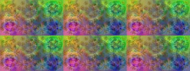 Yeşil, nötr ve kahverengi renkler ve kar taneleri. Renkli arka planda izole tatlı kar taneleri. Raster illüstrasyonu.