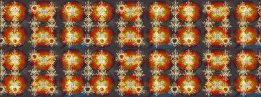 Soyut duvar kâğıdı, ambalaj dekorasyonu. Kışın sembolü, mutlu noeller, mutlu yeni yıl kutlaması Raster illüstrasyonu. Basit bir kar tanesi. Kahverengi, gri ve kırmızı renklerde şirin kar taneleri.