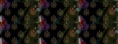 Raster hisseleri. Suluboya, elle çizilmiş. Eskiz arkaplan modeli. Siyah üzerine çiçekler.