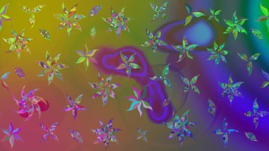 Yeşil çiçekli eskiz deseni, suluboya çiçek deseni, sevimli çiçek, duvar kağıdı, kart veya kumaş için fayanslı. Raster - stok.