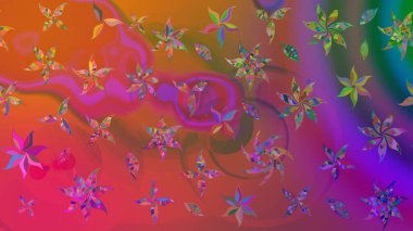 Güzel, parlak, pürüzsüz kumaş, tuval. Raster illüstrasyonu. Kıvırcık, parlak örgü. Eski moda arka plan. Çiçek çelengi. Desen, çizim, çiçek sınırı..