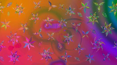 Hediye ambalaj kağıdı, tebrik kartları, posterler ve pankart tasarımı. Raster düz çiçek çizim deseni. Kahverengi renkte çiçekler.