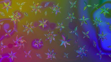 Kahverengi renkli çiçekler. Çiçekli karalama şeklinde Raster çiçek deseni. Nazik, narin çiçek arkaplanı.