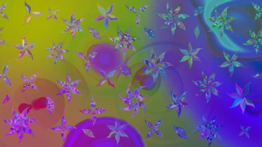 Tropik çiçekler. Gömlek, arka plan modelini çiz. Mor renkte çiçekler.